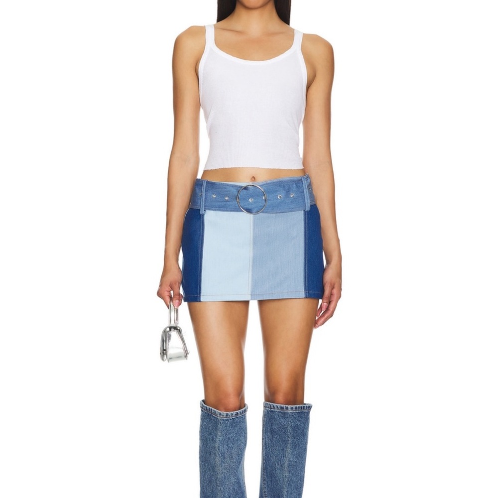 Tula mini skirt in blue multi